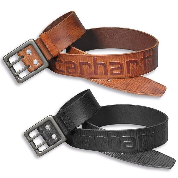 Ремень кожаный Carhartt Logo Belt - 2217 (Carhartt Brown, W34) 1023541 фото
