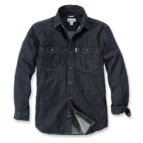 Сорочка Carhartt L/S Rugged Flex Patten Denim Shirt - 102257 (Rotary Rinse, S) 1023494 фото